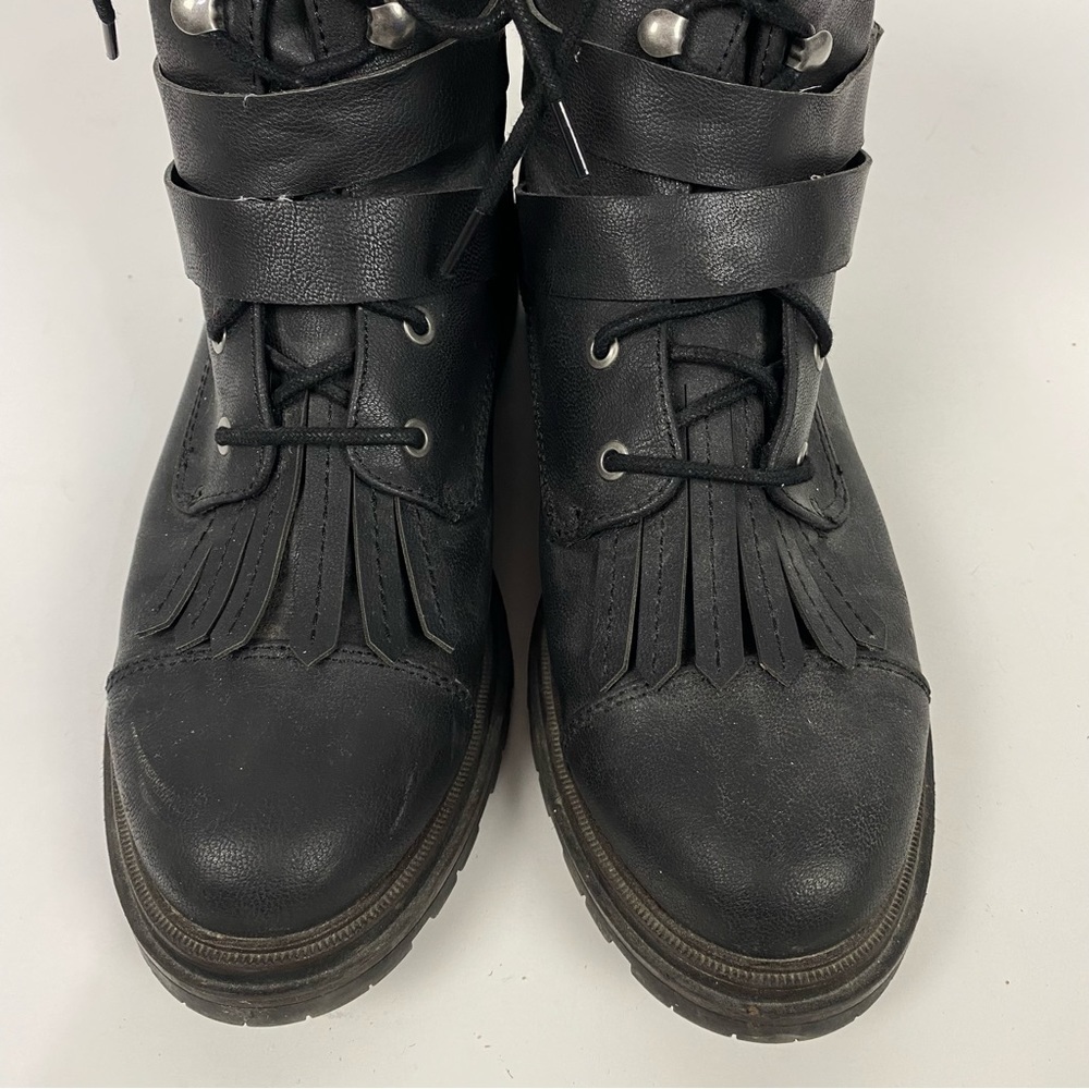 Rocket Dog Black Lace Up Moto Boots grunge goth gothic - Picture 3 of 9
